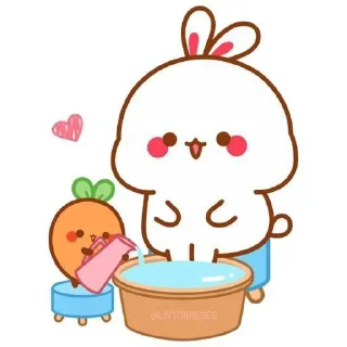 🚰 emoji Cute Bunny 🌸🍃 @Stickersbag Telegram sticker 10 of 70