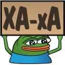 😆 emoji 🐸 Pepe's sign @Emoji_Club @GimmeStickerBot Telegram sticker 11 of 78