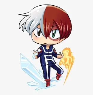 😳 emoji MHA Chibi @AnimeStickersChibi Telegram sticker 14 of 45