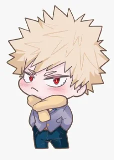 😒 emoji MHA Chibi @AnimeStickersChibi Telegram sticker 3 of 45