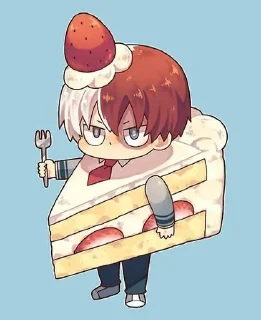 😒 emoji MHA Chibi @AnimeStickersChibi Telegram sticker 19 of 45