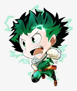 🙃 emoji MHA Chibi @AnimeStickersChibi Telegram sticker 1 of 45