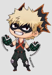 😁 emoji MHA Chibi @AnimeStickersChibi Telegram sticker 9 of 45