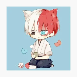 😌 emoji MHA Chibi @AnimeStickersChibi Telegram sticker 20 of 45