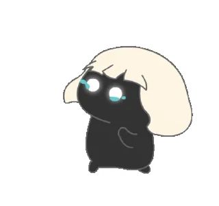 😭 emoji 『@stickers_gifs_store』 Black Bunny 🖤✨ — @stckrRobot Telegram sticker 18 of 50