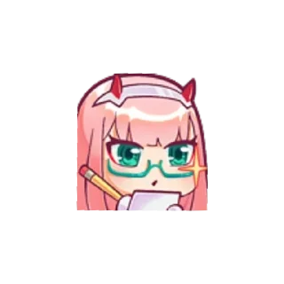 🙂 emoji zero two Telegram sticker 8 of 24