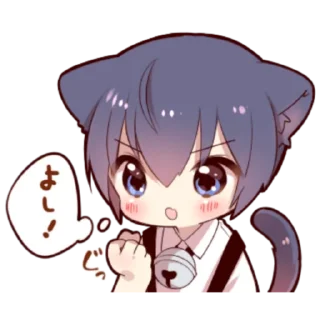 🍓 emoji Little Cat Boy ; @Leefanogavin Telegram sticker 23 of 100