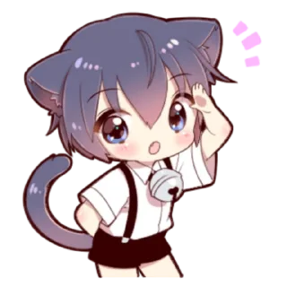 🍓 emoji Little Cat Boy ; @Leefanogavin Telegram sticker 22 of 100
