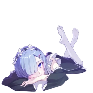☹ emoji Rem ~ @weebs_4ever Telegram sticker 20 of 45