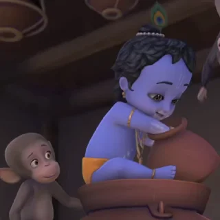 😋 emoji Little Krishna Animated by @mayanksh4rma Telegram sticker 24 of 85