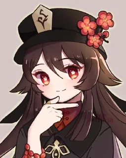 🤔 emoji Hu Tao Telegram sticker 16 of 50