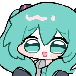 👄 emoji 初音ミク(みらつ)  twitter @miratsu169 Telegram sticker 21 of 85