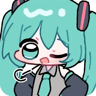 📖 emoji 初音ミク(みらつ)  twitter @miratsu169 Telegram sticker 23 of 85