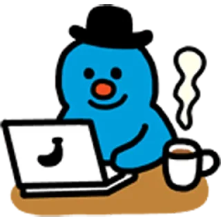 ☕️ emoji 블루 & 옐로 Telegram sticker 8 of 40