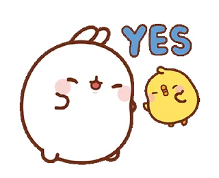 ☺️ emoji @xxyuji || Molang : Happiness is here! Telegram sticker 17 of 24