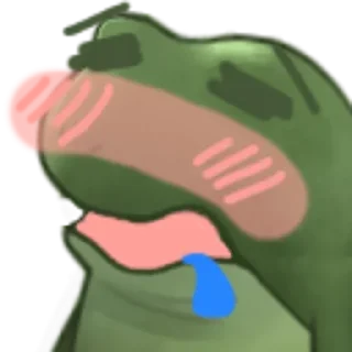 🤤 emoji Concerned Frog Telegram sticker 19 of 101