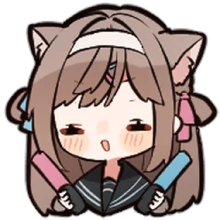 ⭐ emoji ねこみみ女子高生 @moe_sticker_bot Telegram sticker 18 of 40