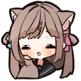 ⭐ emoji ねこみみ女子高生 @moe_sticker_bot Telegram sticker 3 of 40
