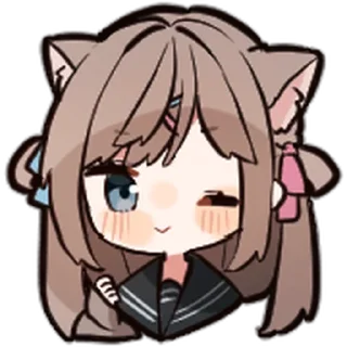 ⭐ emoji ねこみみ女子高生 @moe_sticker_bot Telegram sticker 14 of 40