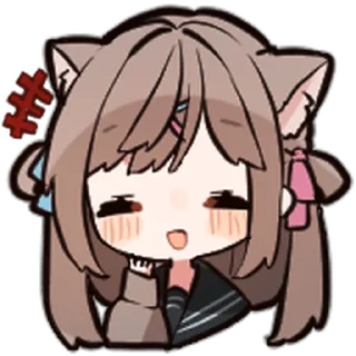 ⭐ emoji ねこみみ女子高生 @moe_sticker_bot Telegram sticker 5 of 40