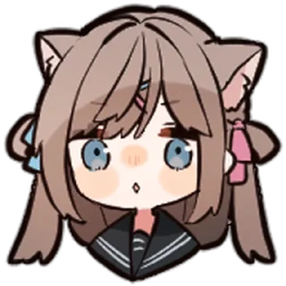 ⭐ emoji ねこみみ女子高生 @moe_sticker_bot Telegram sticker 21 of 40
