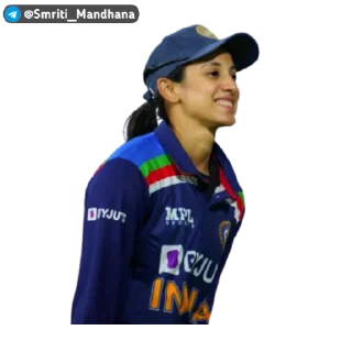 😁 emoji @Smriti_Mandhana Pack 🏏💖 Telegram sticker 7 of 12