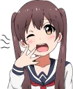 😪 emoji Sarcastic girl with pigtails Telegram sticker 7 of 80