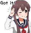 😉 emoji Sarcastic girl with pigtails Telegram sticker 12 of 80