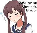 😪 emoji Sarcastic girl with pigtails Telegram sticker 10 of 80
