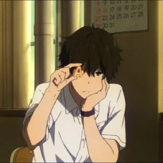 Sticker from Hyouka Eru-Oreki @xvieravelyn