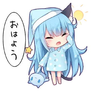 Sticker from 【甘城なつき】slant eyes & cat girl