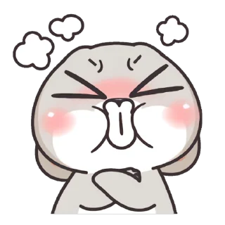 😠 emoji 好想兔-表情貼3(動起乃) @fathousechun Telegram sticker 7 of 47