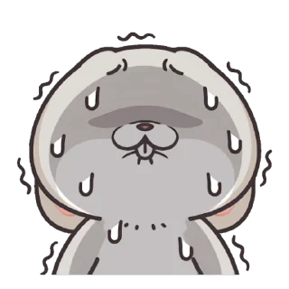 😓 emoji 好想兔-表情貼3(動起乃) @fathousechun Telegram sticker 16 of 47