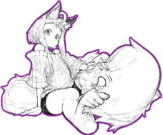 🙄 emoji fox girl (jaco) @Anak_kucing_stiker Telegram sticker 20 of 45