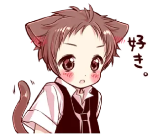 😧 emoji naughty cat ear boy! @noustiker Telegram sticker 20 of 33