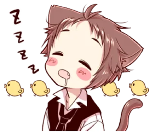 😴 emoji naughty cat ear boy! @noustiker Telegram sticker 23 of 33