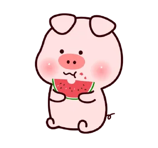 🍉 emoji ❲ ⎙ @crmll06 ❳ little piggy Telegram sticker 7 of 25
