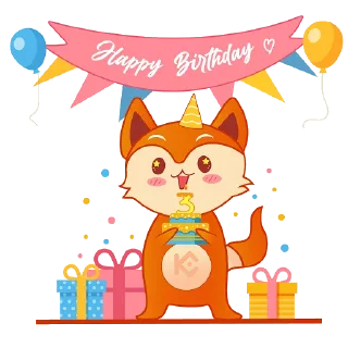 🥳 emoji New KuCoin KuFox Telegram sticker 2 of 12