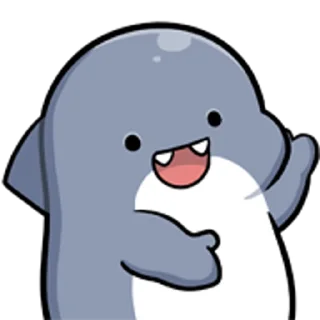 ⭐ emoji 胖鯊魚鯊西米★表情貼~扭來扭去 @moe_sticker_bot Telegram sticker 11 of 40