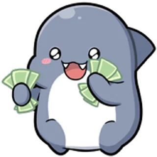 ⭐ emoji 胖鯊魚鯊西米★表情貼~扭來扭去 @moe_sticker_bot Telegram sticker 16 of 40