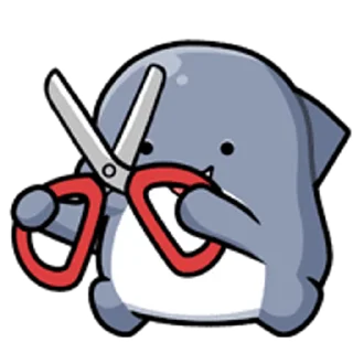 ⭐ emoji 胖鯊魚鯊西米★表情貼~扭來扭去 @moe_sticker_bot Telegram sticker 19 of 40
