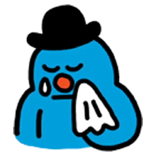 😥 emoji 블루 & 옐로 Telegram sticker 11 of 40