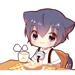 🍓 emoji Little Cat Boy ; @Leefanogavin Telegram sticker 19 of 100