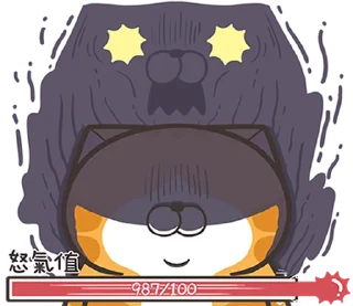 💨 emoji 白爛貓22☆有字版☆ (香港版) @moe_sticker_bot Telegram sticker 11 of 40