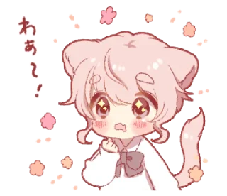 🌷 emoji Cute cat ear boy (spring) — @slyhterin Telegram sticker 18 of 25