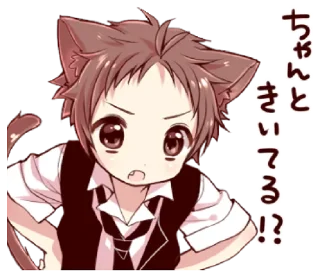 🐈 emoji ⋆ Naughty Cat Ear Boy 2 ࿈ @petiteyeux ♡% Telegram sticker 12 of 40