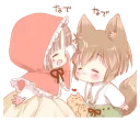 😊 emoji The Little Red Riding Hood and wolf @bistic Telegram sticker 7 of 40