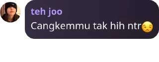 😒 emoji Joo tllu cakep @QuotLyBot Telegram sticker 3 of 19