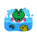 😢 emoji LINE Characters: Cute and Soft Summer Telegram sticker 19 of 25