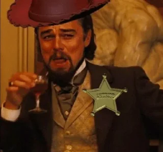 😂 emoji @DoC0cRaGn0r's_leoNardo_laugh_in_Django_Unchained_movie_kang_pAc Telegram sticker 23 of 120